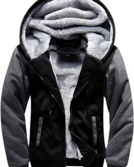 SWISSWELL Men Hoodies Zip Up Fleece Jacket Heavyweight Sherpa Lined Hooded Sweatshirt Warm Thick Winter Coat