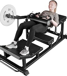 800LBS Hip Thrust Machine, GMWD Plate-Loaded Glute Bridge Machine, Heavy Duty Glute Drive with Weight Holder for Glute Muscles Building and Butt Shaping, Black